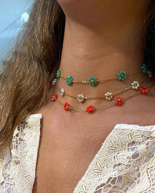 Barrietta colar necklace blommor
